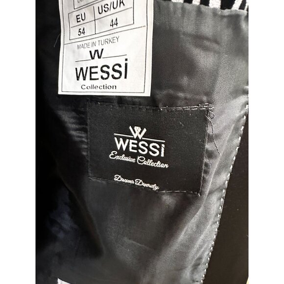 NWT Slim Fit Zebra Patterned White Men Prom Blazer - Wessi 44 - Picture 9 of 9